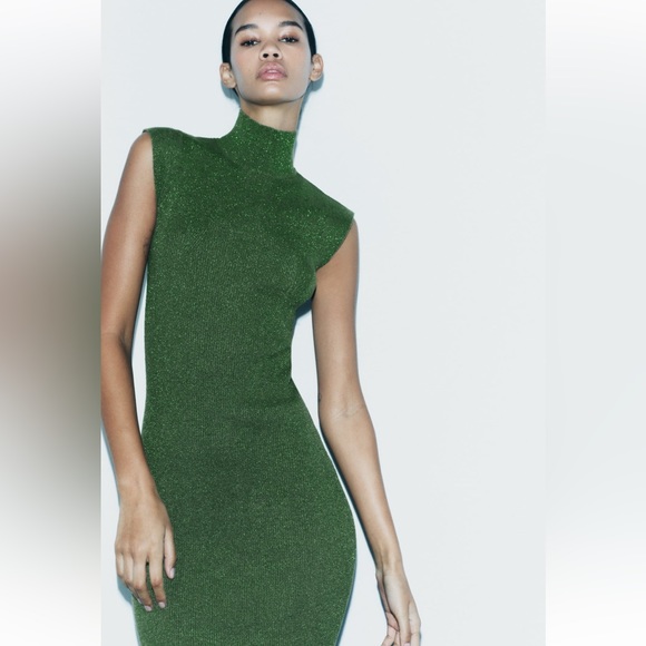 Zara Dresses & Skirts - Zara NWT Knit Dress With Metallic Thread size M